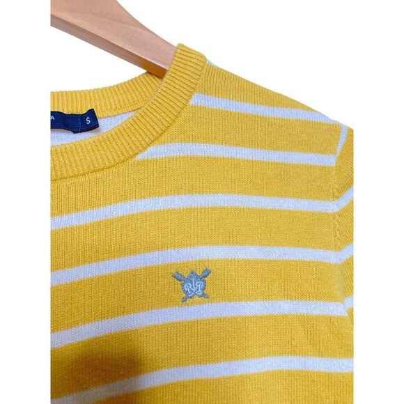 Royal Ivy Regatta New England Pullover Sweater Yellow White Long Sleeve S - Picture 5 of 11